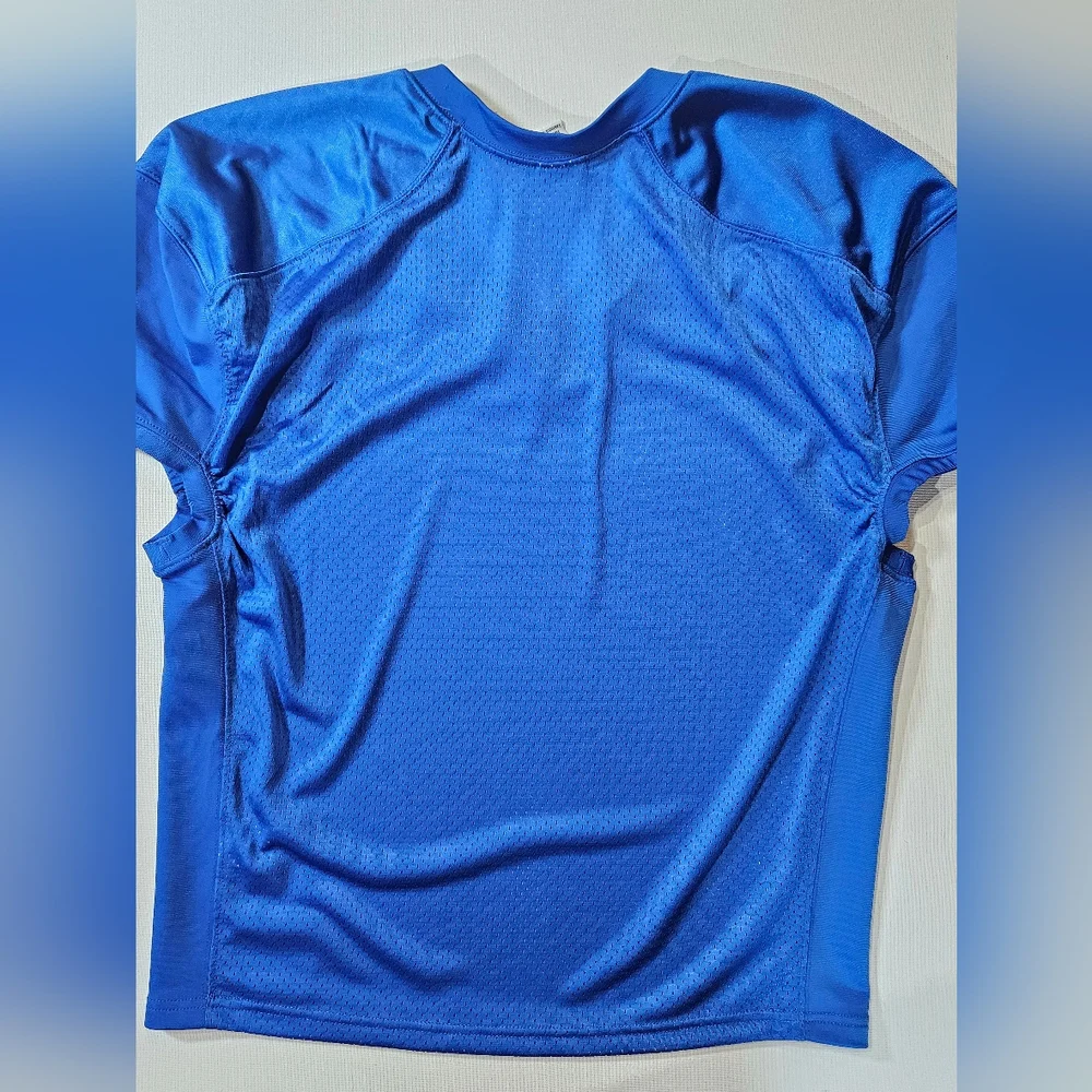 Nike Jersey Football Large Blue White Swoosh Fitted‎ Sport Sleeve Fall…